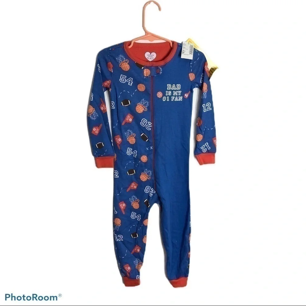 Children’s Place Dad Is My #1 Fan Footed Sleeper NWT 2T